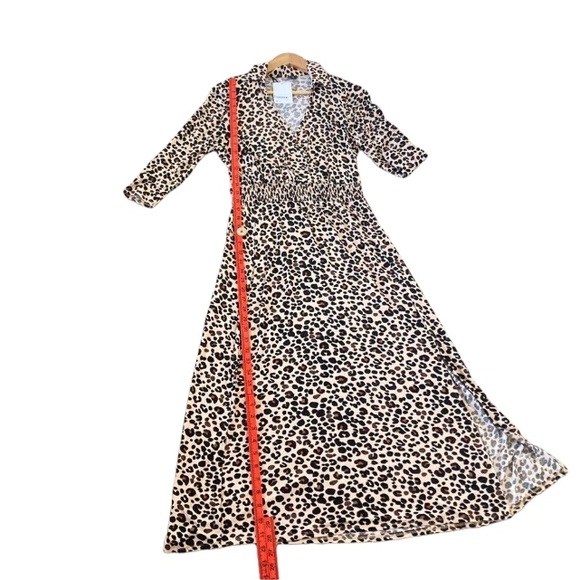 BNWT Women's Animal Print V-Neck Long Sleeve Maxi Dress Size UK 12 - Picture 13 of 15